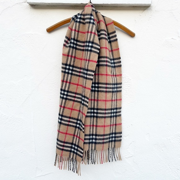BURBERRY Authentic Nova Check 100% Cashmere Fringe Designer Scarf - Picture 1 of 5